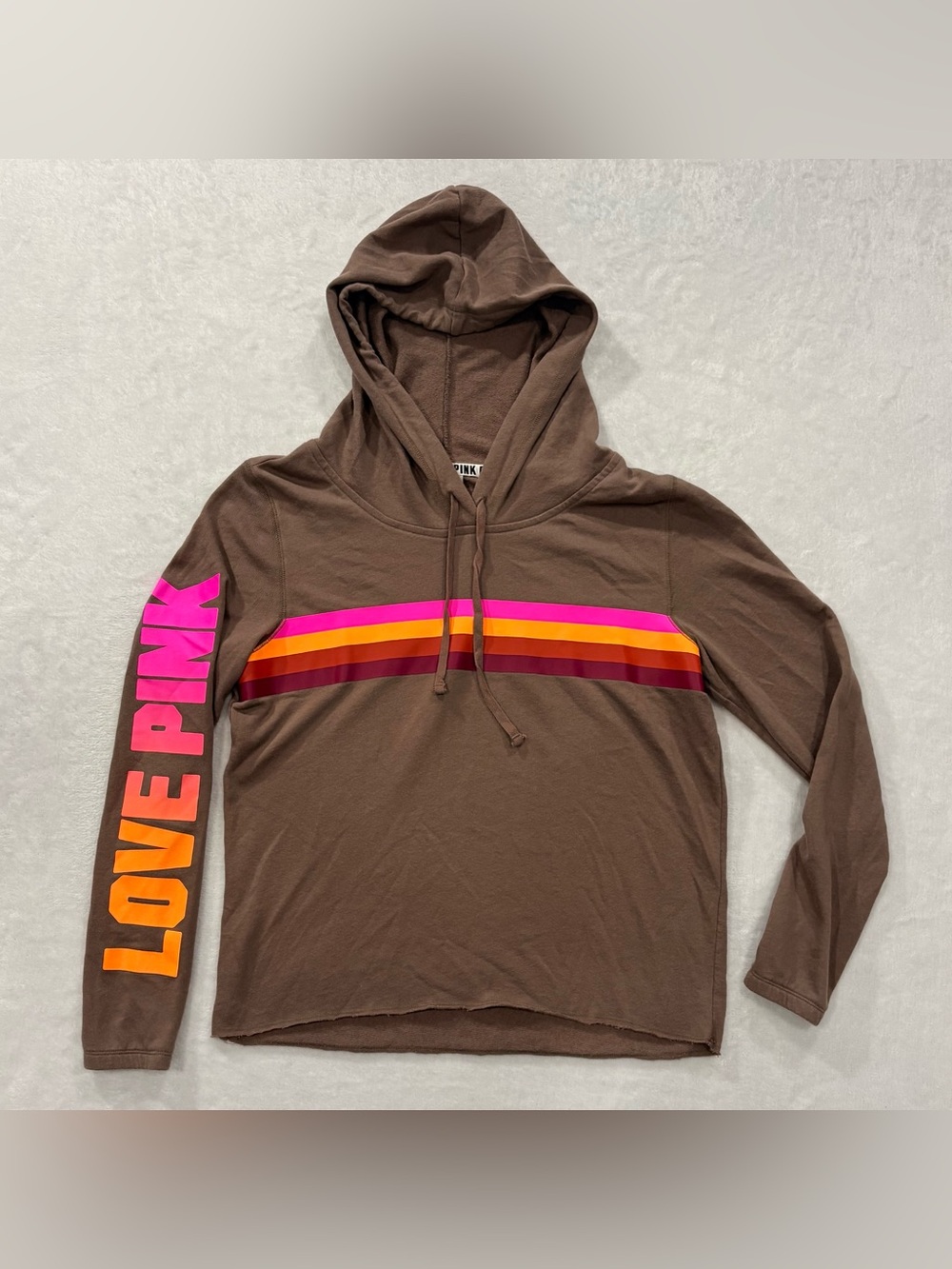 PINK Victoria's Secret Brown Light Pullover Hoodie Women’s Size L